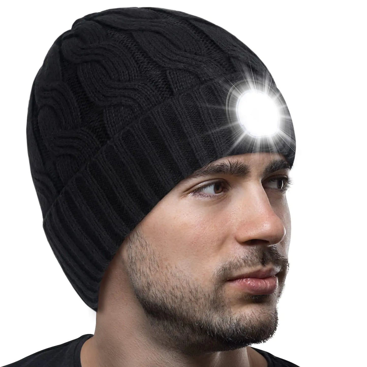 LED Beanie Hat with Headlamp