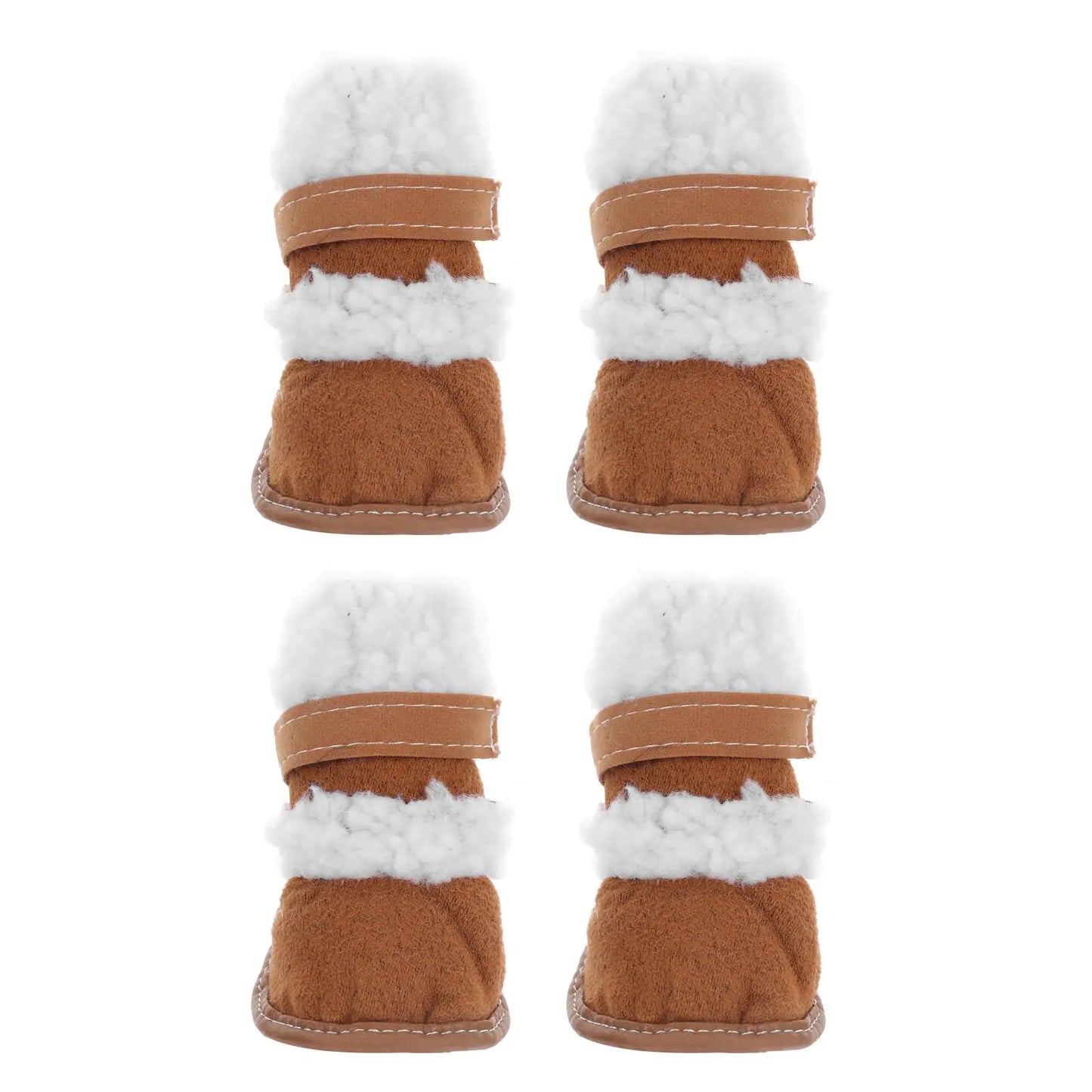 POPETPOP Dog Booties for Winter: Small Dog Shoes Dog Snow Boots Witner Pet Boots Dog Cotton Shoes Puppy Boots Paw Protectors for Outdoor Walking 2 Pairs