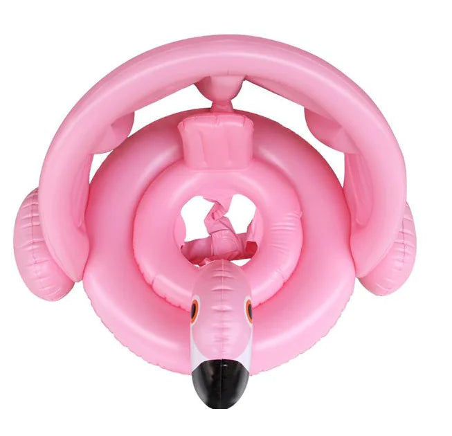 Baby Swimming Ring with Flamingo Car Shade Seat