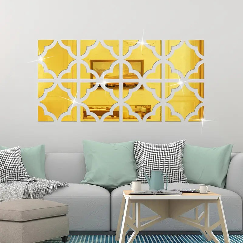 4pcs Shatterproof Acrylic Mirror Decorative Stickers