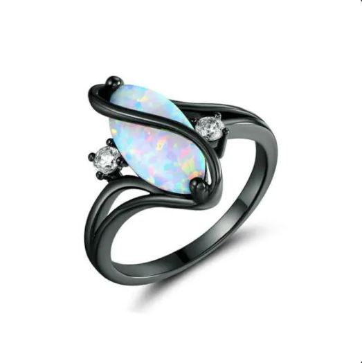 Vintage Marquise Imitation Opal Ring