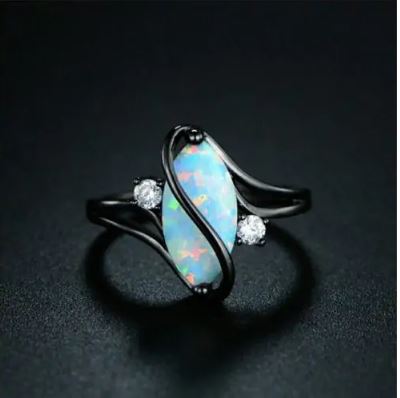 Vintage Marquise Imitation Opal Ring