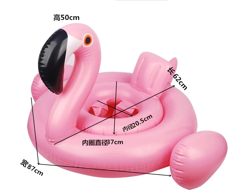 Baby Swimming Ring with Flamingo Car Shade Seat