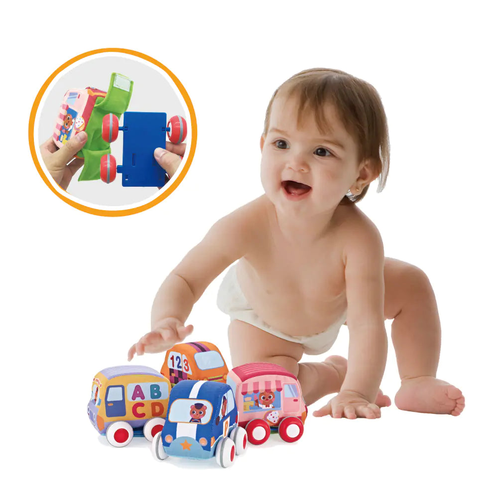 Baby Toy Car with Pull-Back and Inertia Features