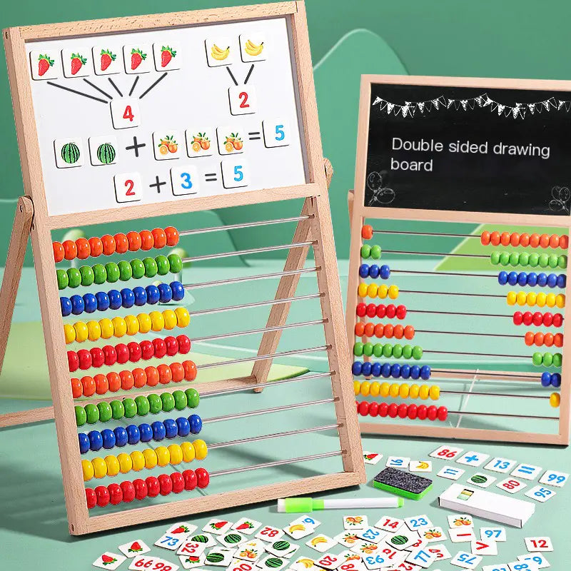 Double-sided Wooden Bead Board for Kids' Learning Toys