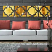 4pcs Shatterproof Acrylic Mirror Decorative Stickers