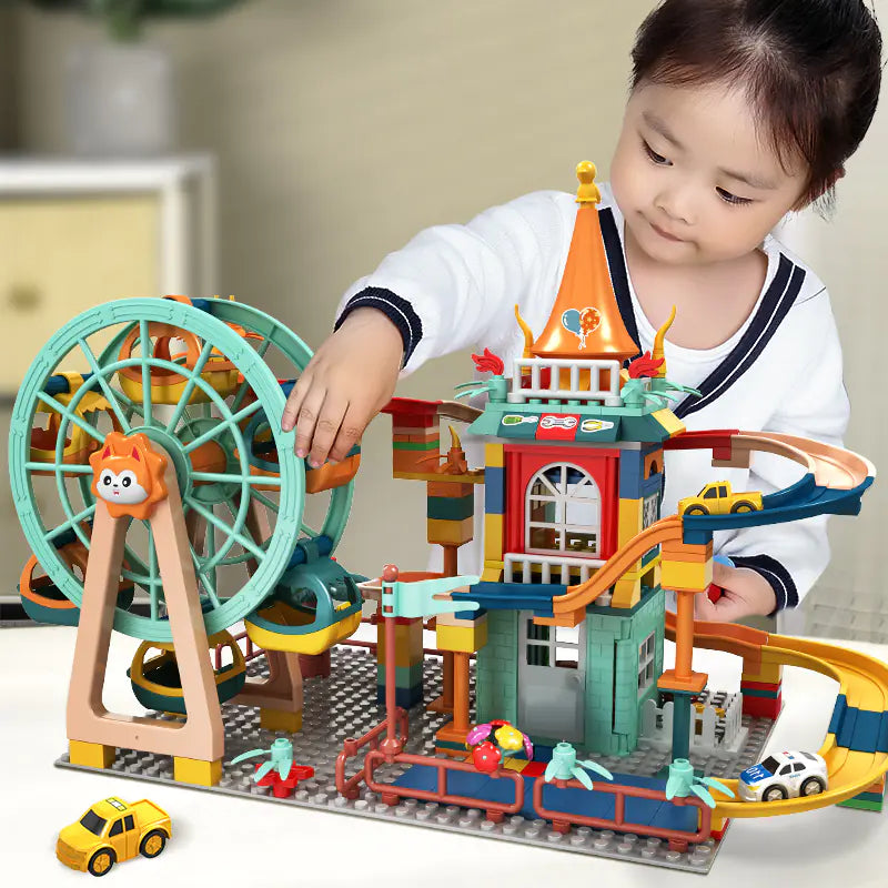 Children's Small Building Blocks Ferris Wheel Slide Set