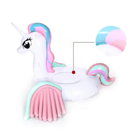 Colorful Unicorn Inflatable Bed and Pool Float, Large