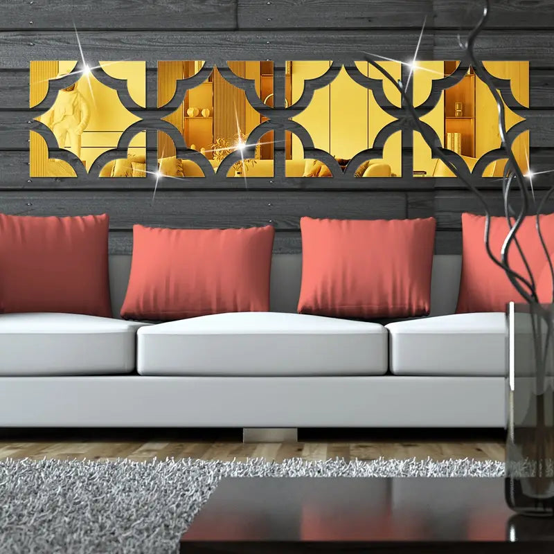 4pcs Shatterproof Acrylic Mirror Decorative Stickers