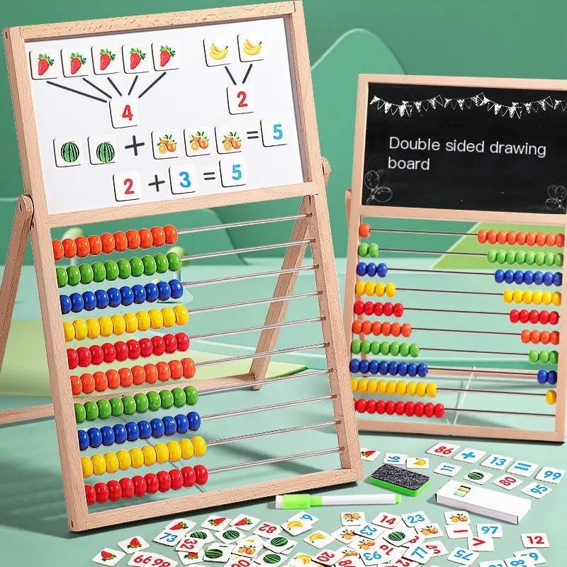 Double-sided Wooden Bead Board for Kids' Learning Toys
