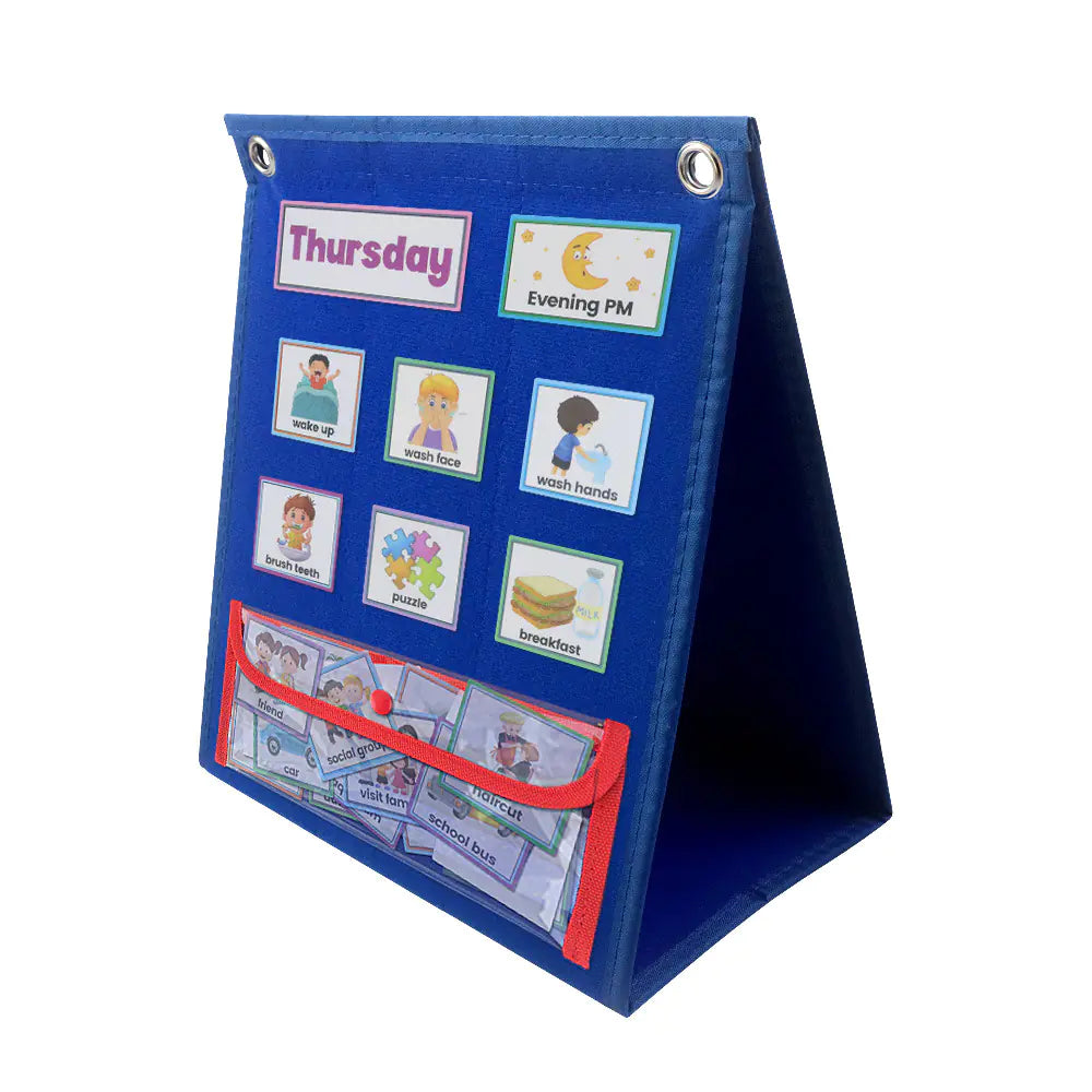 Foldable Double-Sided Kids Visual Schedule for Daily Use