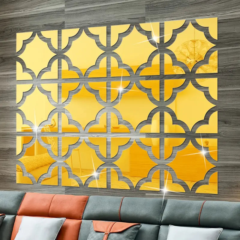 4pcs Shatterproof Acrylic Mirror Decorative Stickers